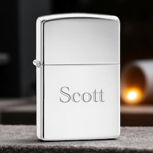 Personalized Zippo High Polish Chrome Lighter - Free Engraving!