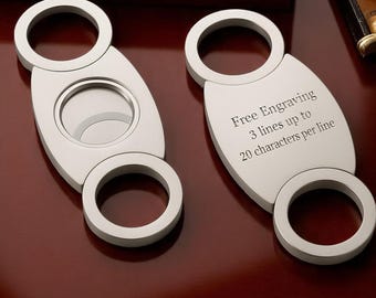 Personalized Quality Guillotine Stainless Steel Cigar Cutter - Free Engraving