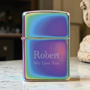 Personalized Classic Rainbow Multi Color Genuine Zippo Lighter- Free Engraving!