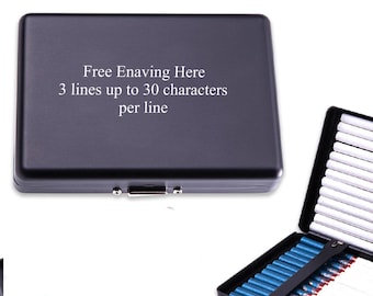 Personalized Quality Black All Metal Cigarette Case - Free Engraving!