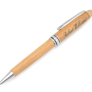 Personalized Quality Bamboo Twist Ball Point Pen - Free Engraving!