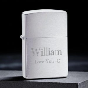 Personalized Brushed Chrome Zippo Lighter - Free Engraving!