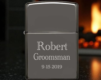 Personalized Genuine Black Ice Zippo Lighter - Free Engraving!