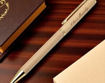 Personalized Maple Slim Line Ball Point Pen - Free Engraving!
