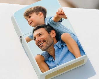 Genuine White Zippo Lighter Personalized With Your Own Image