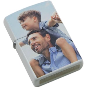 Genuine White Zippo Lighter Personalized With Your Own Image
