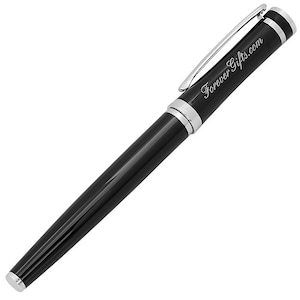 Personalized Quality Black and Silver Fountain Pen - Free Engraving!