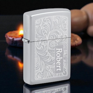 Personalized Zippo Regular Venetian Chrome Lighter - Free Engraving!