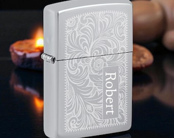 Personalized Zippo Regular Venetian Chrome Lighter - Free Engraving!
