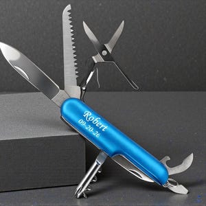 Personalized Blue Stainless Steel Multi-Tool - Free Engraving