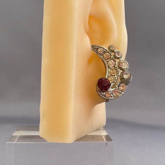 Antique Screw Back Rhinestone Earrings, Go Well W… - image 3