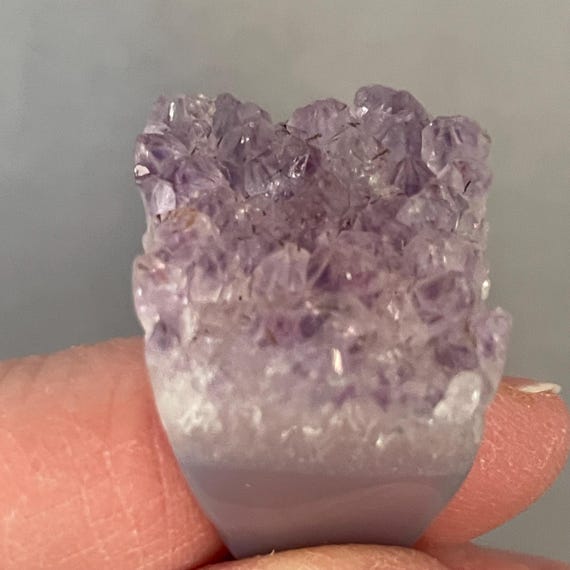 Statement Ring Carved from Stone Only: Amethyst D… - image 9