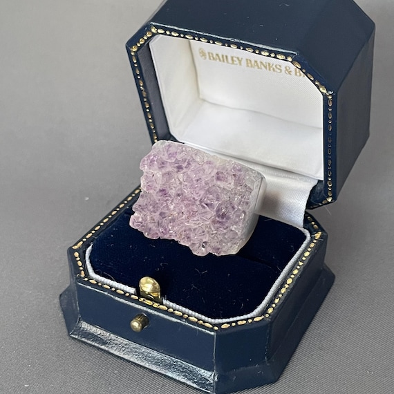 Statement Ring Carved from Stone Only: Amethyst D… - image 2
