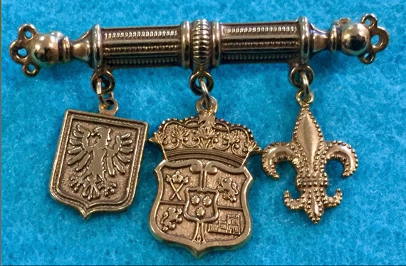 Three Coats of Arms Brooch/Pendant, Heraldic Revi… - image 5