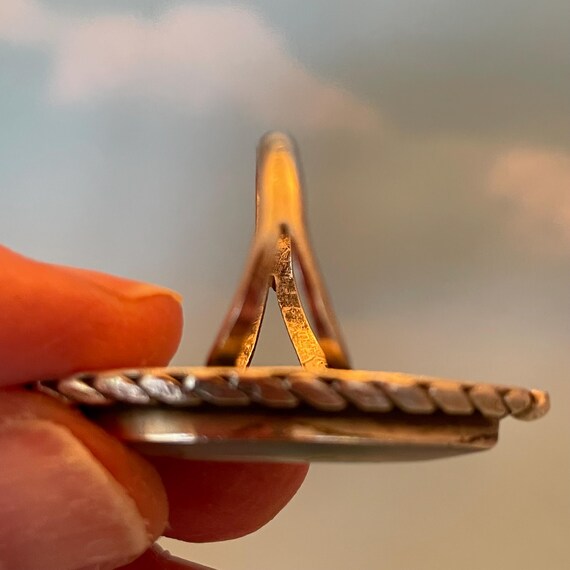 Sterling Statement Ring with Marquise Shaped Moth… - image 7