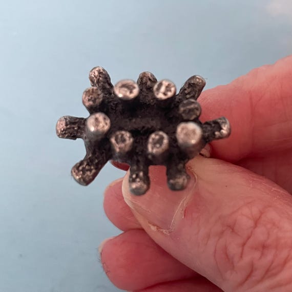 Brutalist Style Statement Ring, 1980s, Adjustable… - image 4