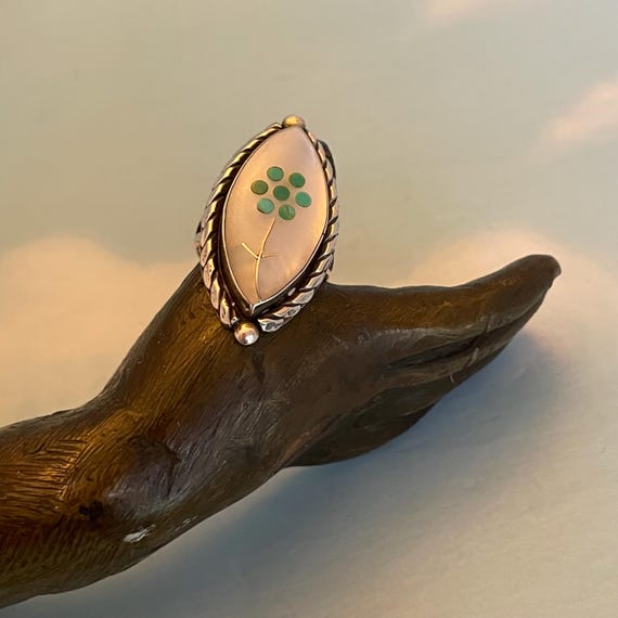 Sterling Statement Ring with Marquise Shaped Moth… - image 11