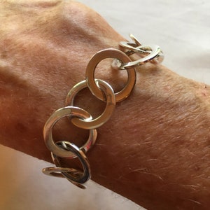 WAS 87, NOW 77!! Circle Link Sterling Bracelet Marked Canada