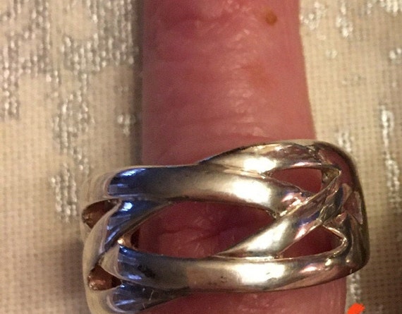 Size 10 Interwoven Pattern Sterling Ring, Unisex,… - image 4