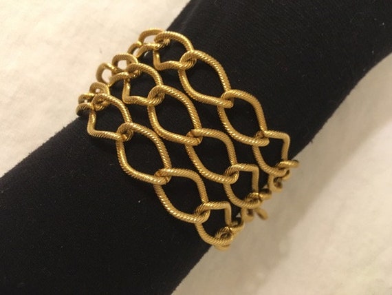 1970s Gold Plate 3-Strand Chain Bracelet - image 2