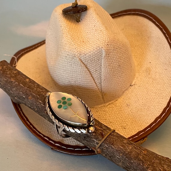 Sterling Statement Ring with Marquise Shaped Moth… - image 12