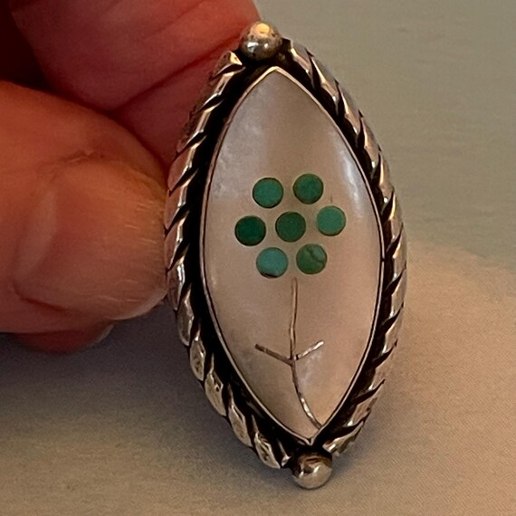 Sterling Statement Ring with Marquise Shaped Moth… - image 14