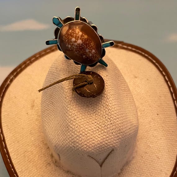 Vintage Zuni Turtle Statement Ring signed Bill & … - image 7