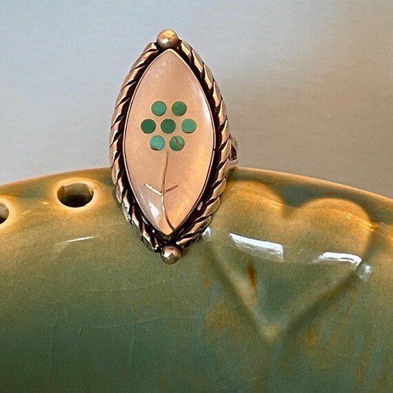 Sterling Statement Ring with Marquise Shaped Moth… - image 4