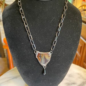 Stone Slab, Triangular with Browns and Blacks, on Chain