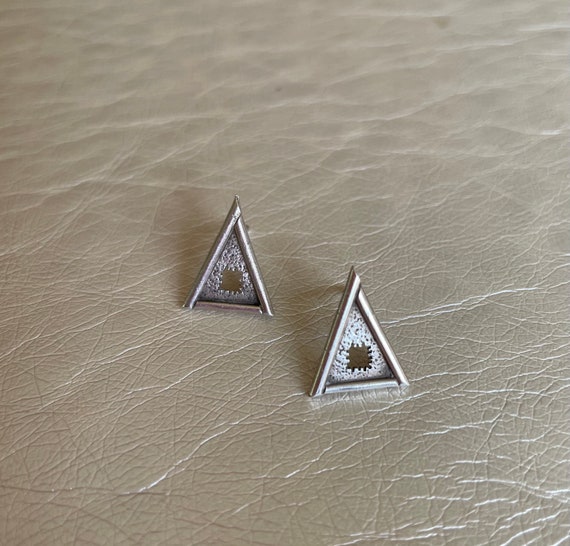 Artisan Made Triangular Geometric Sterling Earrin… - image 5