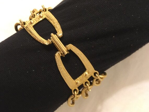 1970s Gold Plate 3-Strand Chain Bracelet - image 3