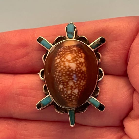 Vintage Zuni Turtle Statement Ring signed Bill & … - image 6