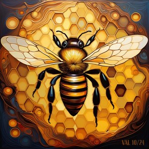 Honeybee on Honeycomb 1