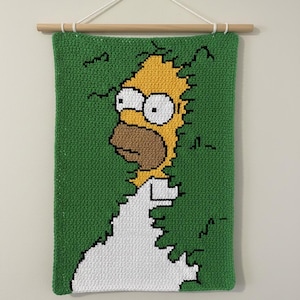 Patrón de crochet de camuflaje de seto divertido / Tapiz de pared con dibujo de papá / 87 x 118 puntadas en PDF