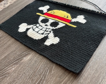 Anime Pirate Flag Crochet Tapestry Pattern | Digital Download |