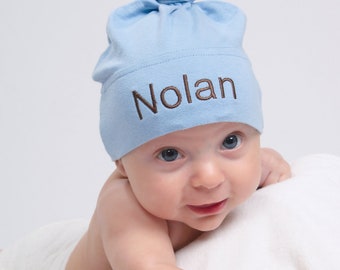 Knotted Baby Beanie Cap - Infant Beanie Hat - Personalized Beanie Cap - Monogrammed Beanie Cap - Beanie Cap - Infant to Toddler - Adjustable