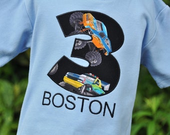 Monster Truck Birthday Shirt - Monster Truck Party - Monster Trucks - Monster Truck Shirt - Boys Birthday Shirt - Personalized Shirt