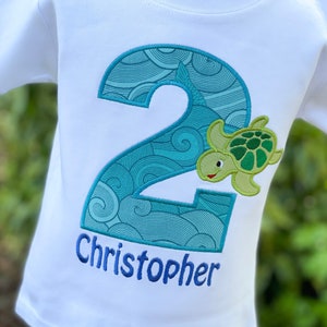 Sea Turtle Birthday Shirt - Personalized Birthday Shirt - Tropical Party - Under the Sea Birthday - First Birthday - Aquarium Party