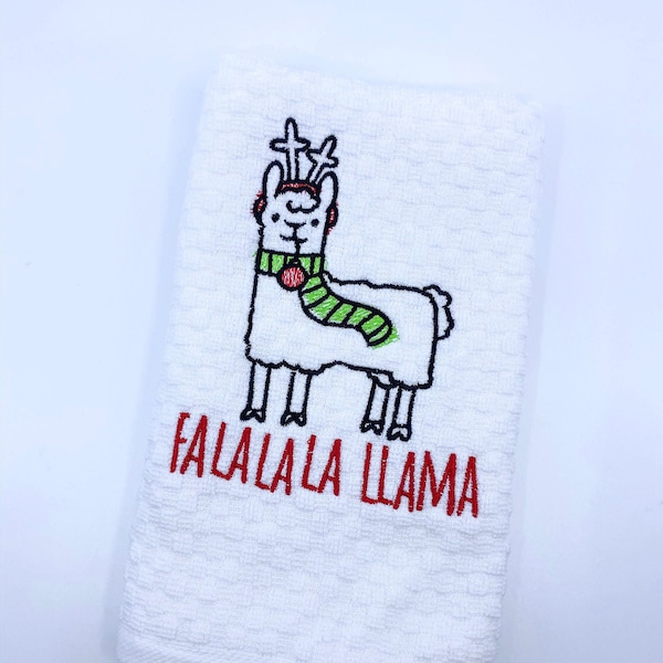 Llama Towel - Christmas Towel - Falalala Llama - Funny Towel - Pun - Llama Gift - Kitchen Towel - Christmas Gift - Christmas Decor