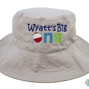 Personalized Big One Fishing Hat: Embroidered First Birthday Sunhat