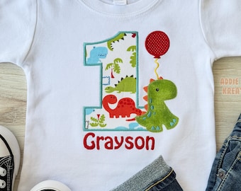 Personalized Dinosaur Birthday Shirt - Embroidered