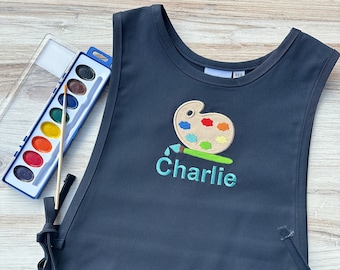 Personalized Paint Palette Kids Art Smock - Back to School