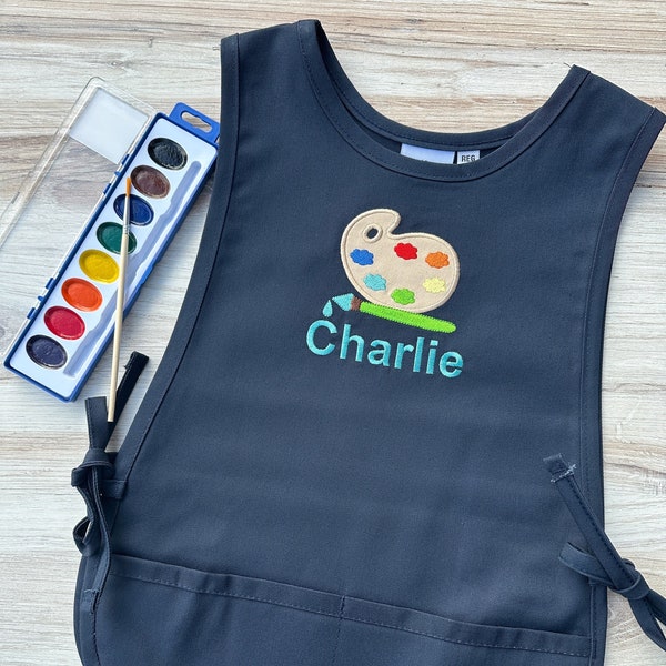 Personalized Paint Palette Kids Art Smock - Back to School