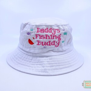 Daddy's Fishing Buddy Hat Fishing Sun Hat Grandpa's Fishing Buddy Boys Sun Hat Bucket Hat Baby Toddler Kids image 2