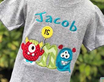 Personalized Monster First Birthday Shirt