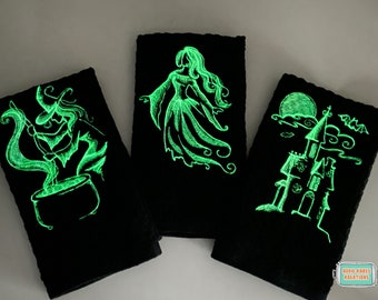 Glow in the Dark Halloween Kitchen Towel - Choice of 8 Designs