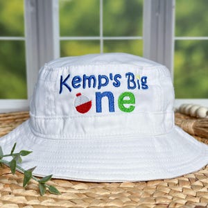 Personalized Big One Fishing Hat: Embroidered First Birthday Sunhat image 7