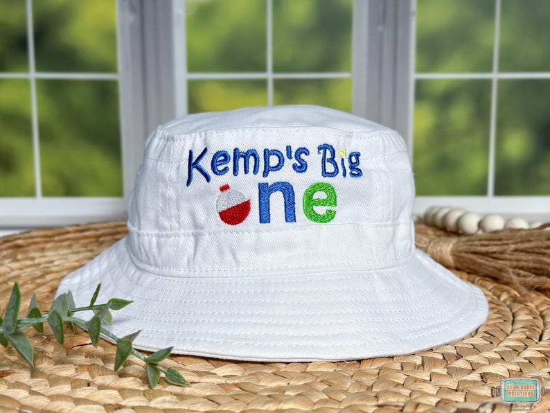 Personalized Big One Fishing Hat: Embroidered First Birthday Sunhat image 7