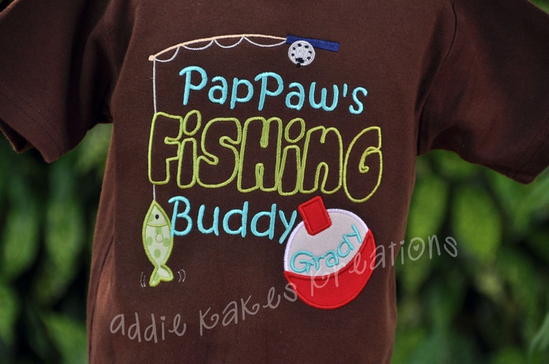 Personalized Daddy's Fishing Buddy Bodysuit or Kids Shirt image 2