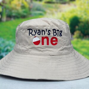 Personalized Big One Fishing Hat: Embroidered First Birthday Sunhat image 8